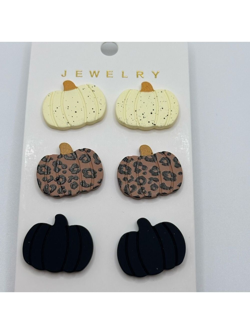 Pumpkin Themed Earrings Set 3 Pairs